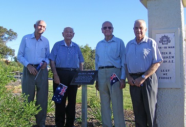The Roy Outen plaque was unveiled by Ray Gloster & Tom Jackson representing Underbool, Ernie Lewis & Jack Lockett representing Linga