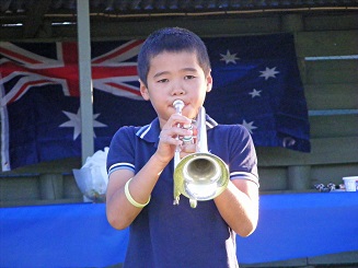 Ziyoun playing his cornet
