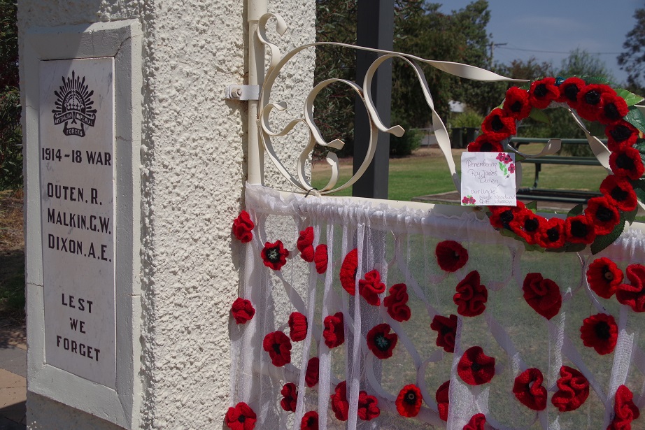 relatives of Roy Outen laid a wreath in memory of their uncle